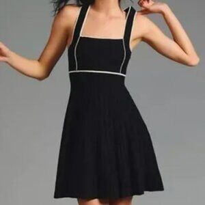 Anthropologie Square-Neck Pleated Dress